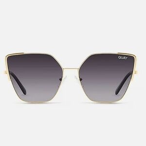 Quay Australia-NWOT "Srsly" Polarized Gold and Black Metal Sunglasses